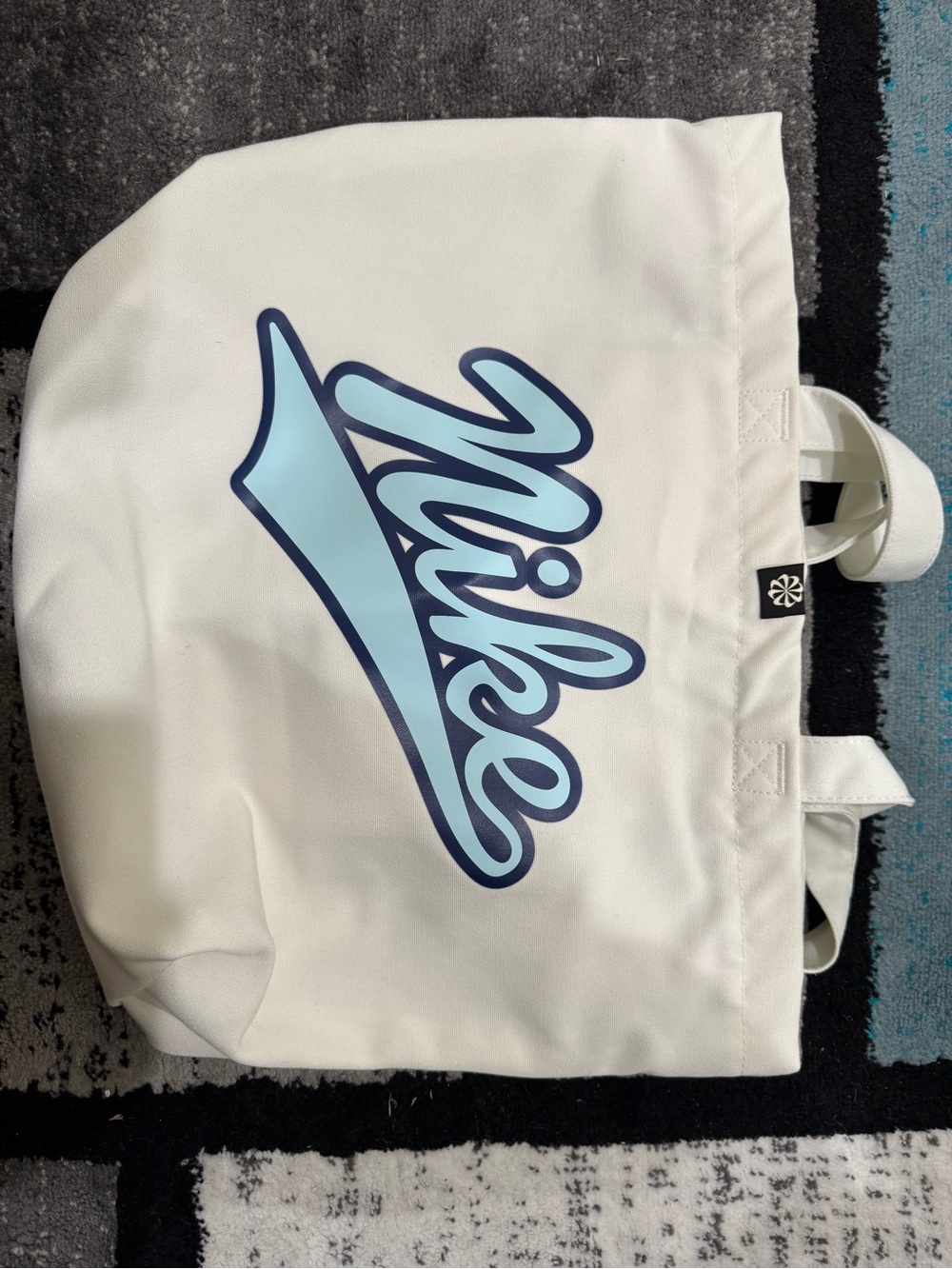 Nike Heritage 2.0 Retro Classic Tote Bag 22L Canvas Cotton Off White Blue